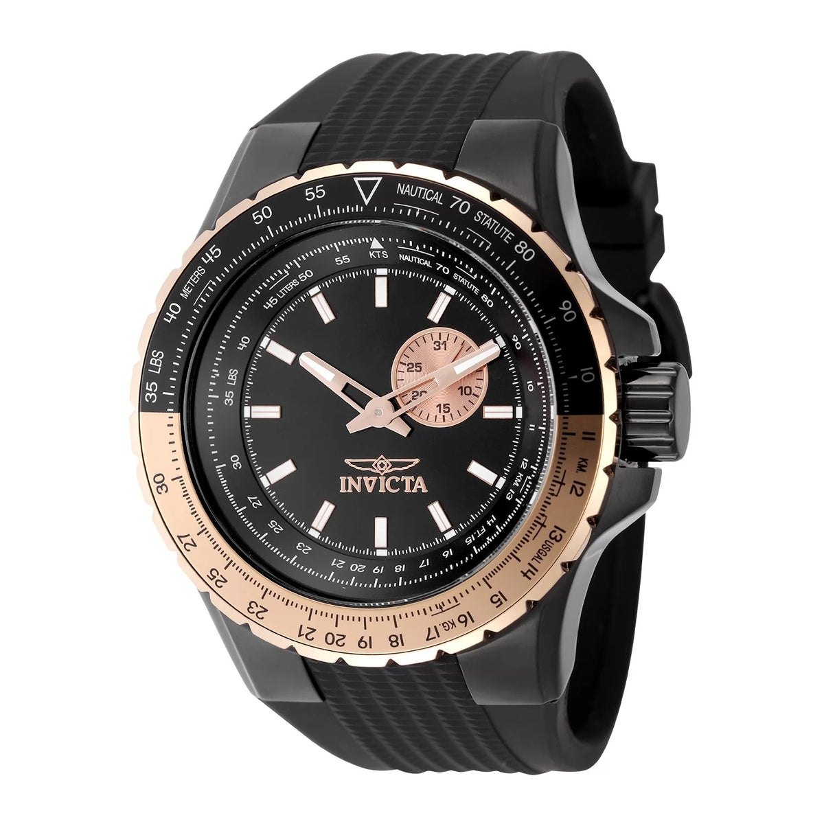 Invicta 49725 Quartz Watch Black Dial Silicone 50mm Men