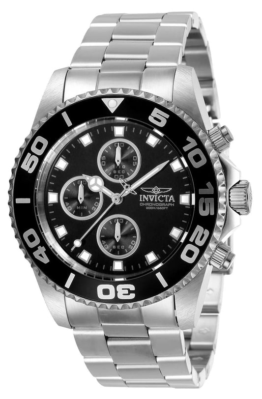 Invicta 28689 watch with black dial and stainless steel band