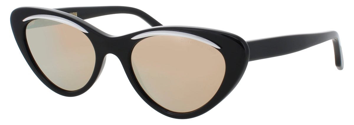 Cutler And Gross CGSN-1321-54-03 WHITE ON BLACK  Women's Sunglasses 54mm Sunglasses