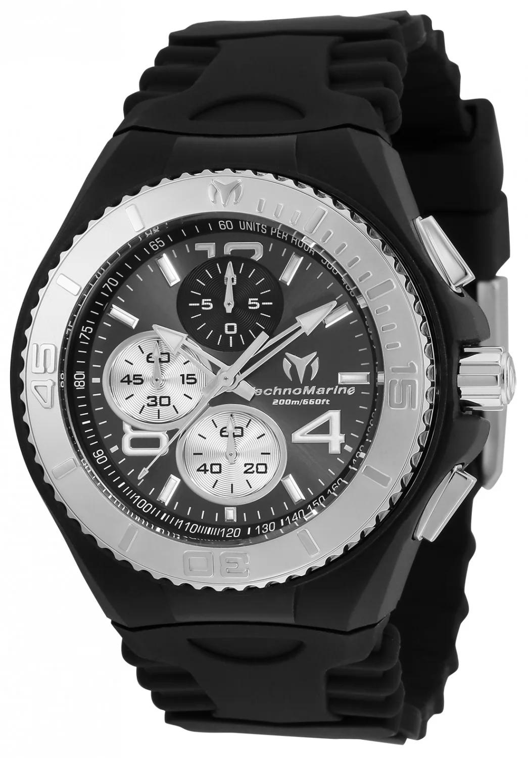 TechnoMarine TM-115148 watch with black dial and silicon band
