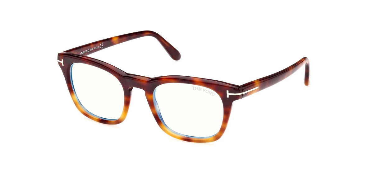 Tom Ford FT5870-B 056 Brown Rectangle Eyeglasses 50mm Eyeglasses