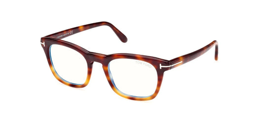 Tom Ford FT5870-B 056 Brown Rectangle Eyeglasses 50mm Eyeglasses