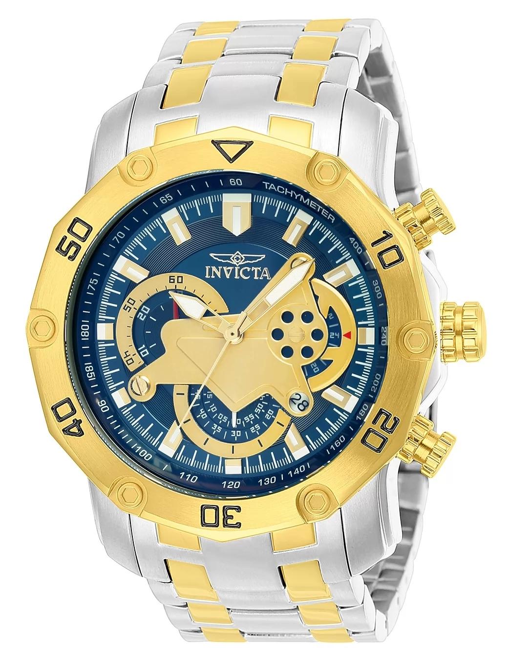 Invicta 22762 watch with blue dial and stainless steel band