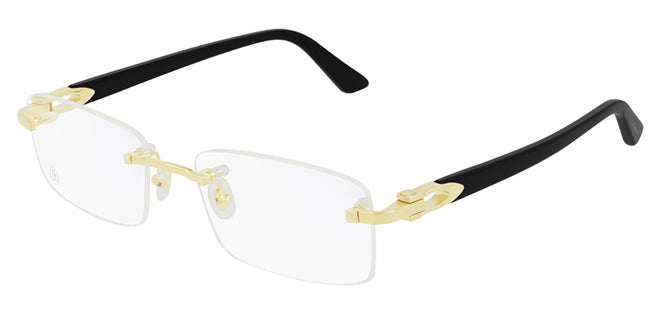 Cartier CT0287O-001 Gold Havana Rectangular Eyeglasses 54mm Eyeglasses