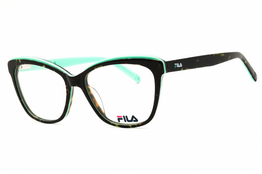 FILA VFI398-07NV eyeglasses in green havana frame with clear lenses