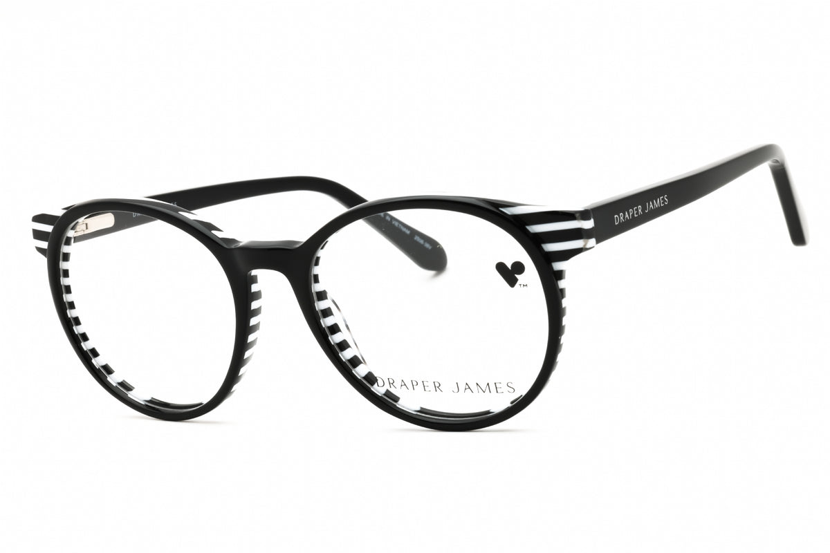 Draper James DJ1021-003 BLACK STRIPPED Round Eyeglasses 49mm Eyeglasses