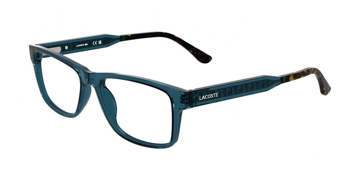 Lacoste L2977N 410 Blue Rectangle Eyeglasses 54mm Eyeglasses