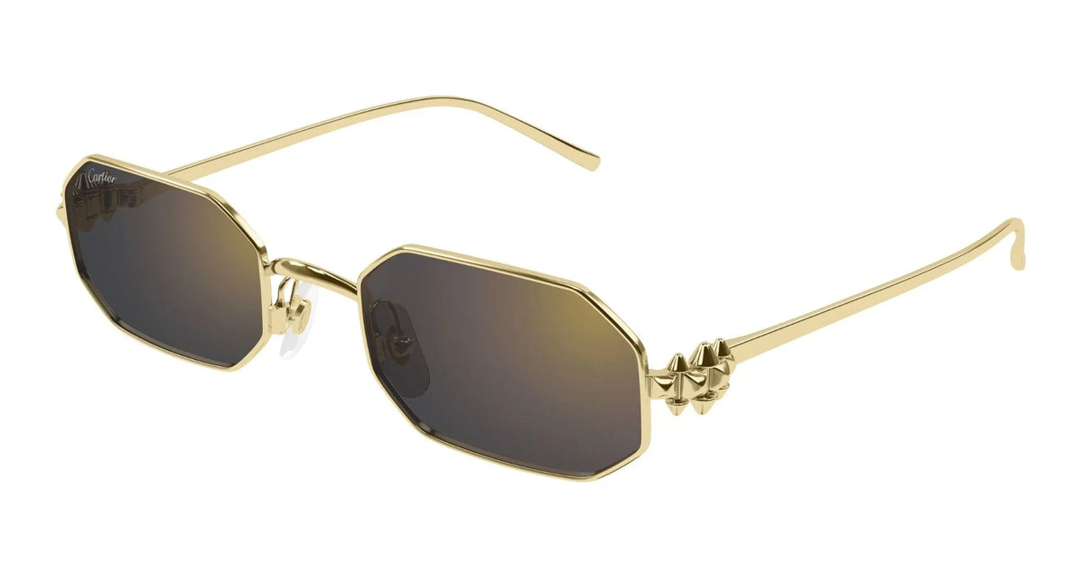 Cartier CT0682S-006 Gold Rectangular Sunglasses 53mm Sunglasses