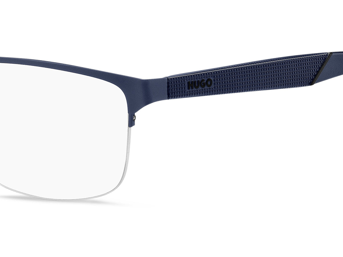 Hugo HG1333/G-FLL-55 Matte Blue Rectangle Eyeglasses 55mm Eyeglasses