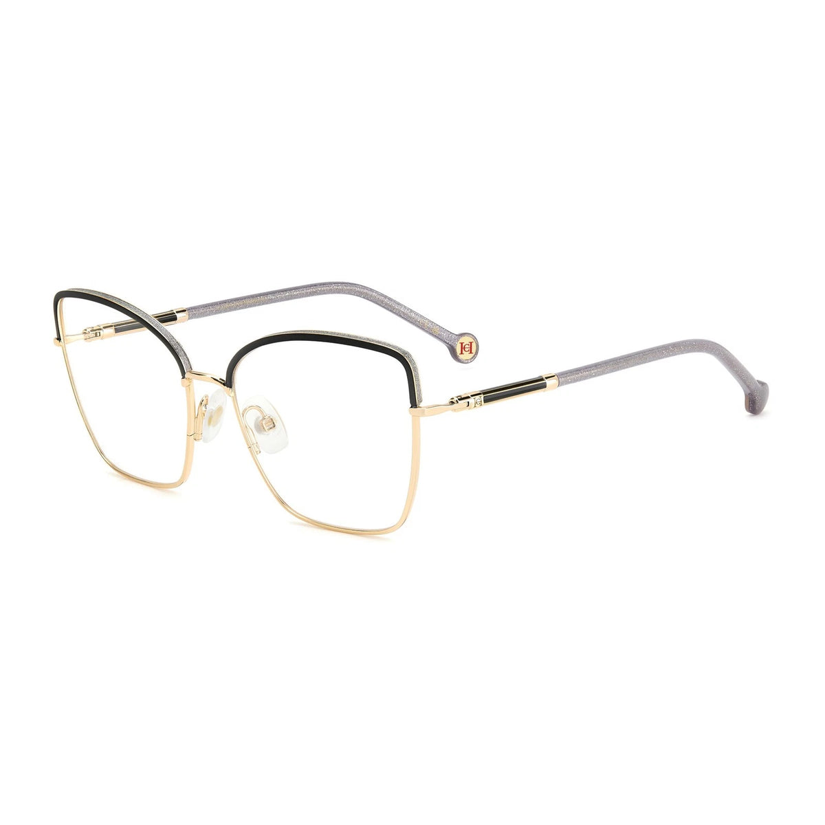 Carolina Herrera HER0234-AE2-56 Black Gold Glitter Rectangle Eyeglasses 56mm Eyeglasses