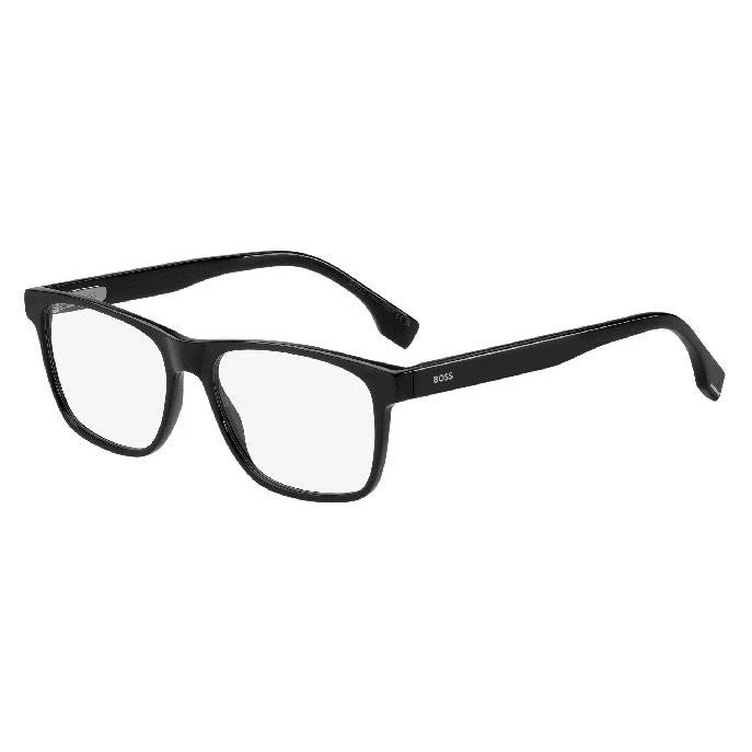 Hugo Boss BOSS1646-807-55 Black Rectangle Eyeglasses 55mm Eyeglasses