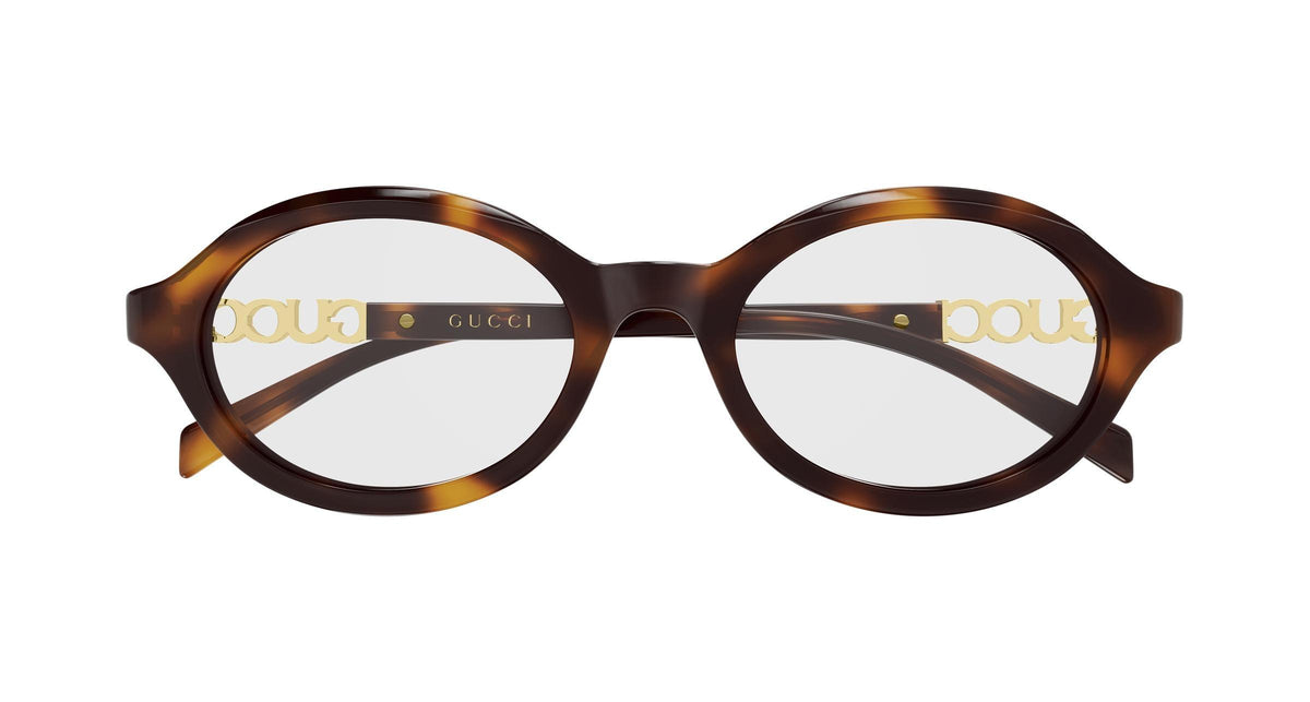 Gucci GG2153o-005 eyeglasses in havana frame with clear lenses