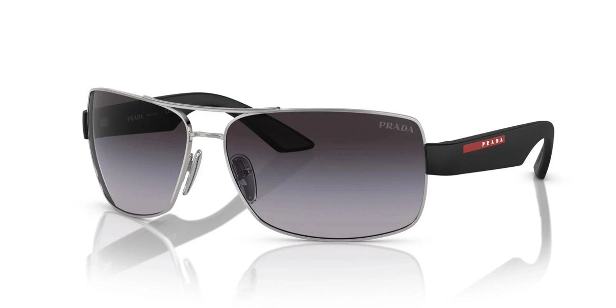 Prada PS50ZS-1BC09U-65 sunglasses in silver frame with gray lenses