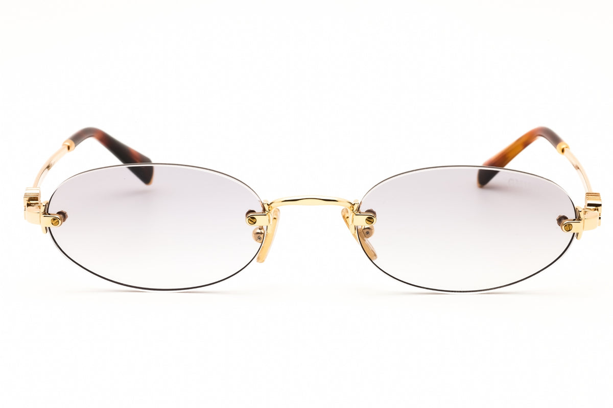Miu Miu 0MU A54S-5AK04O Gold Oval Sunglasses 51mm Sunglasses