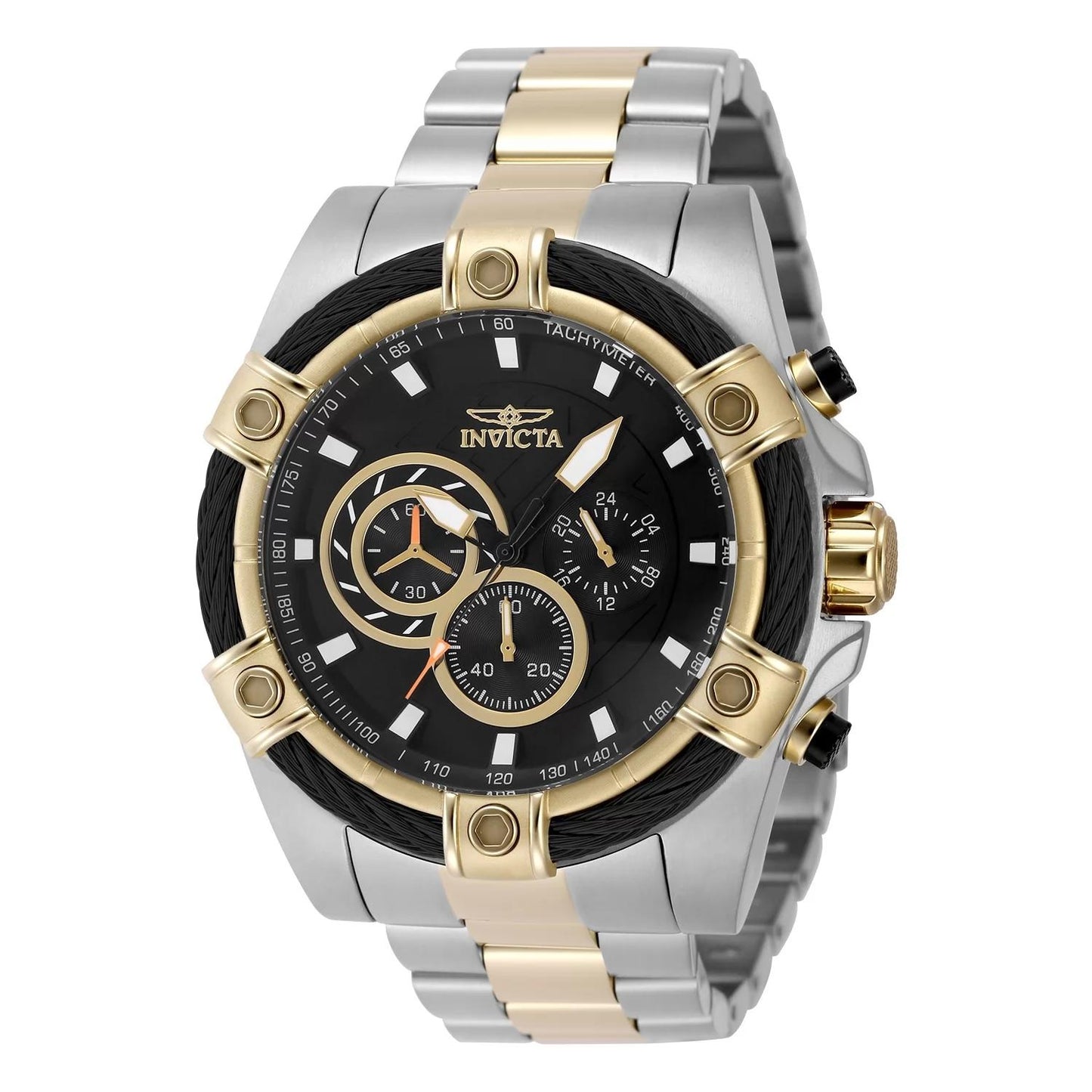 Invicta 48868 watch with black dial and stainless steel band