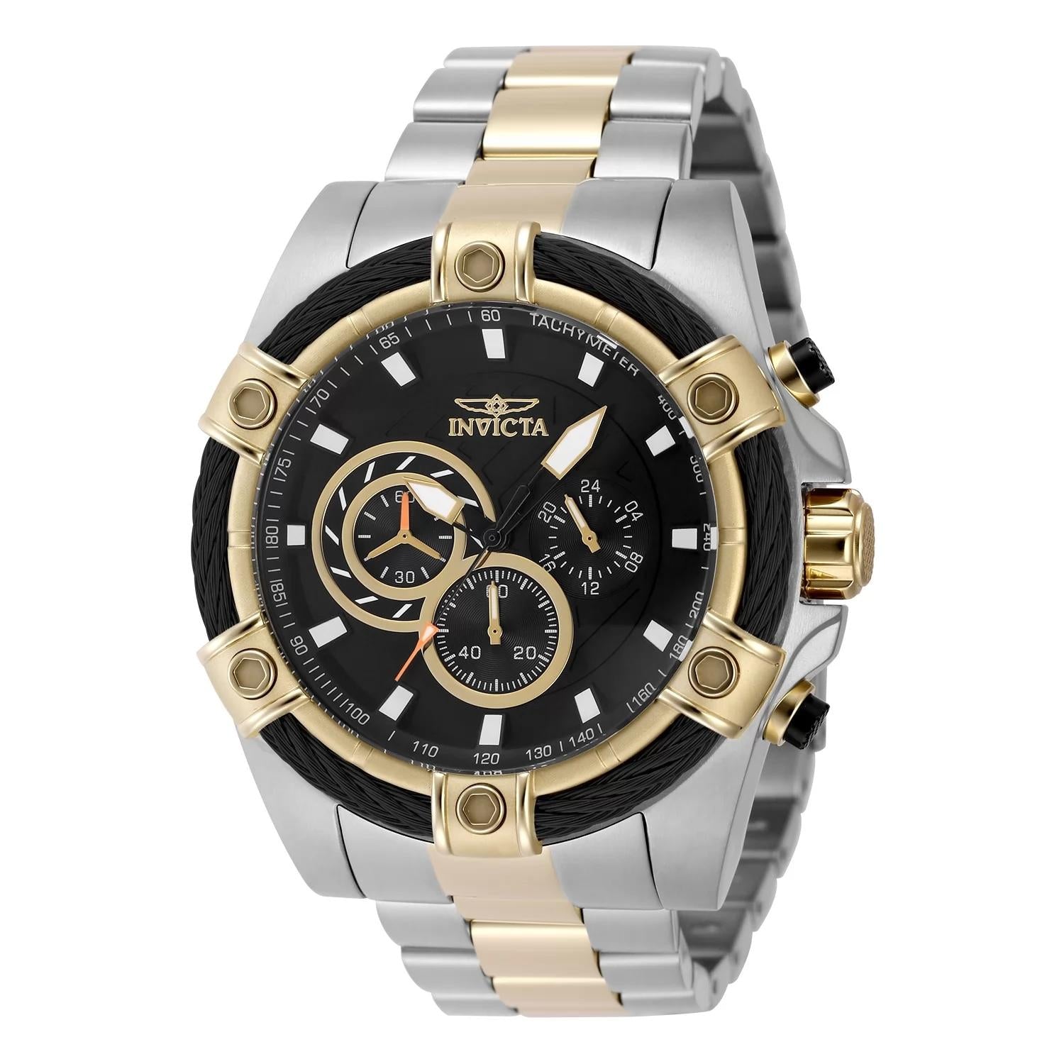 Invicta 48868 watch with black dial and stainless steel band