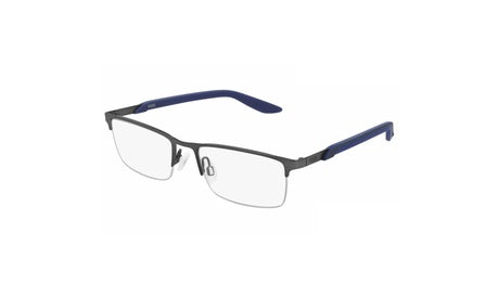 Puma PE0152OI-002 eyeglasses in gunmetal blue frame with clear lenses