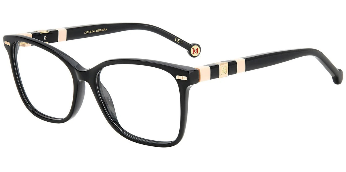 Carolina Herrera HER-0108 KDX Black Square Eyeglasses 54mm Eyeglasses