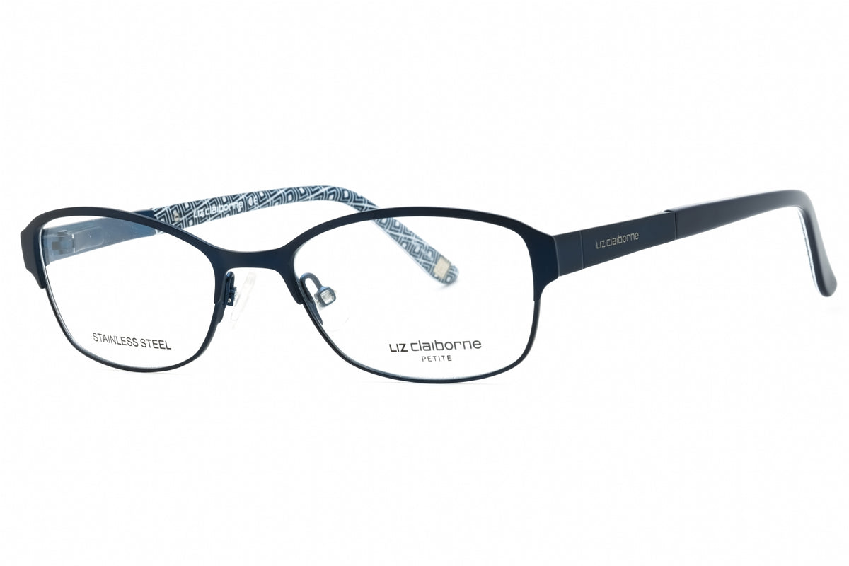 Liz Claiborne L 455-0E8W 00 SMTT NAVY Oval Eyeglasses 50mm Eyeglasses