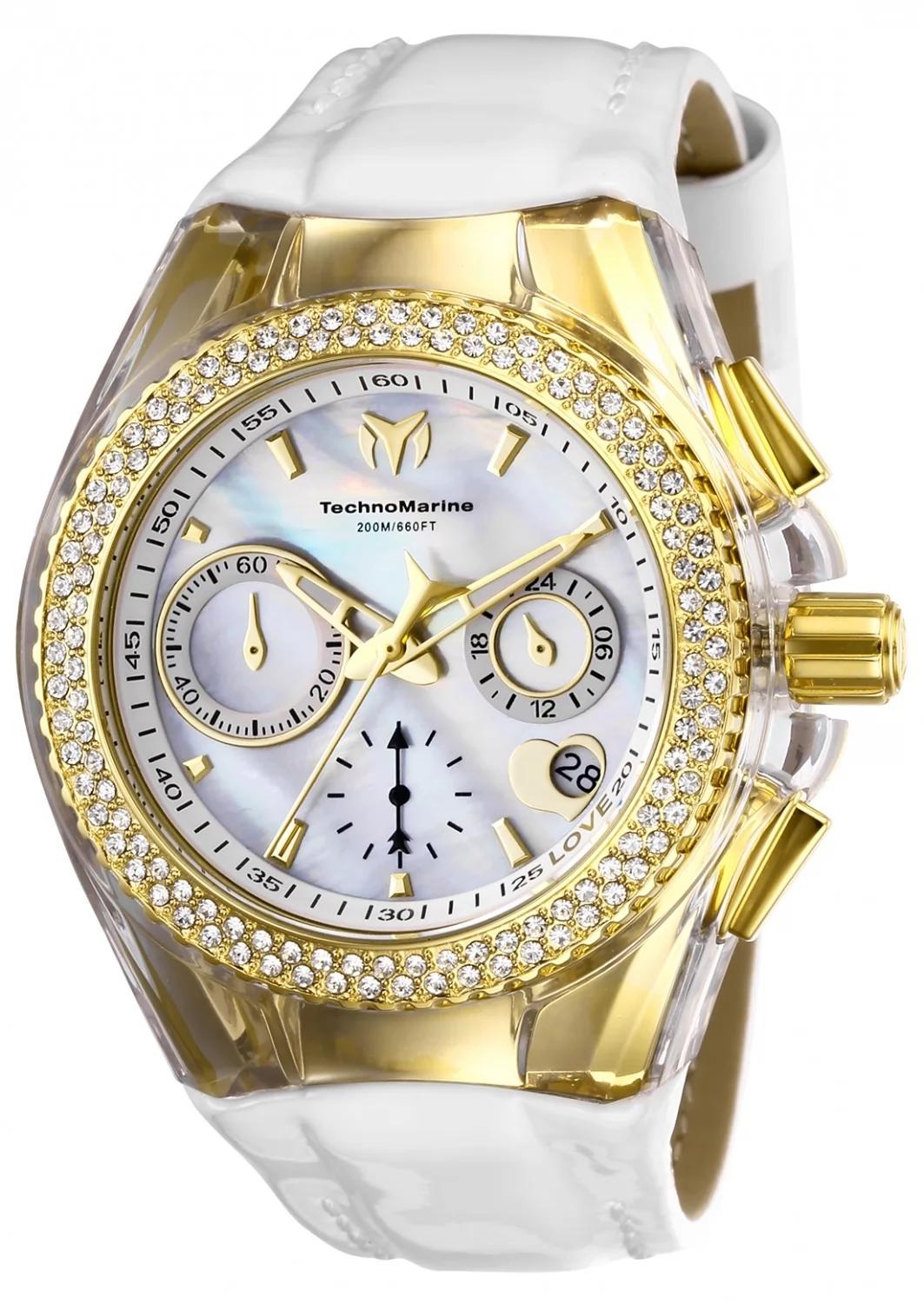 TechnoMarine TM-117046 TM-117046 Watch - Mother of Pearl Dial Leather Band