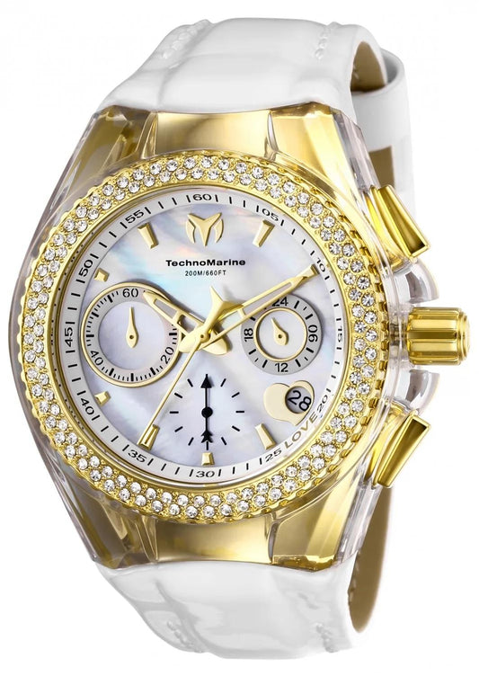 TechnoMarine TM-117046 TM-117046 Watch - Mother of Pearl Dial Leather Band