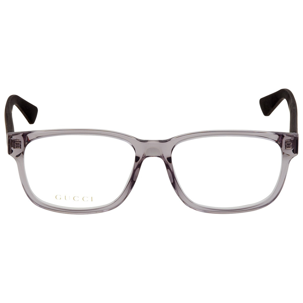 Gucci GG0011O-007 eyeglasses in grey frame with clear lenses