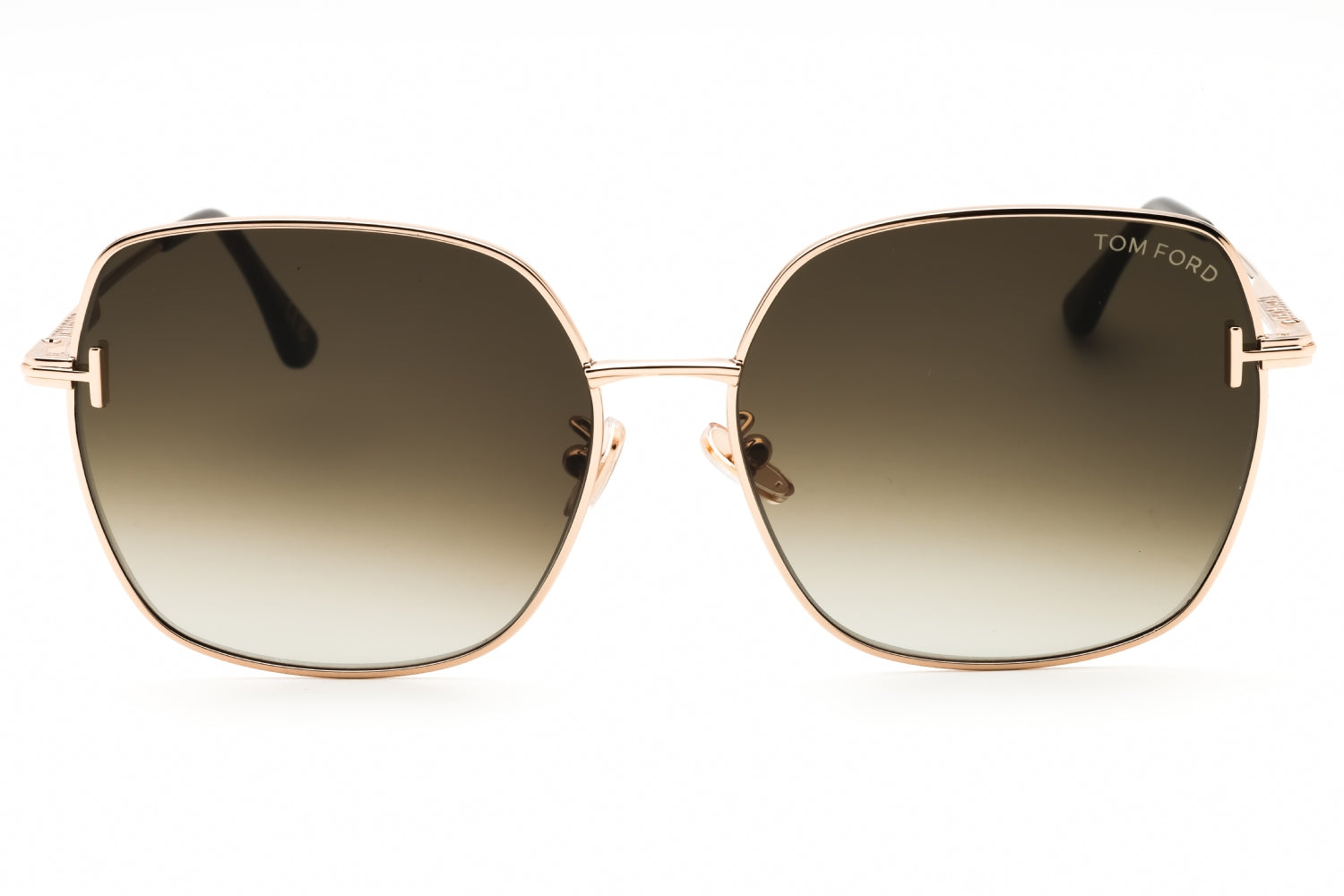 Tom Ford FT1250-K-28F sunglasses in shiny rose gold frame with gradient brown lenses