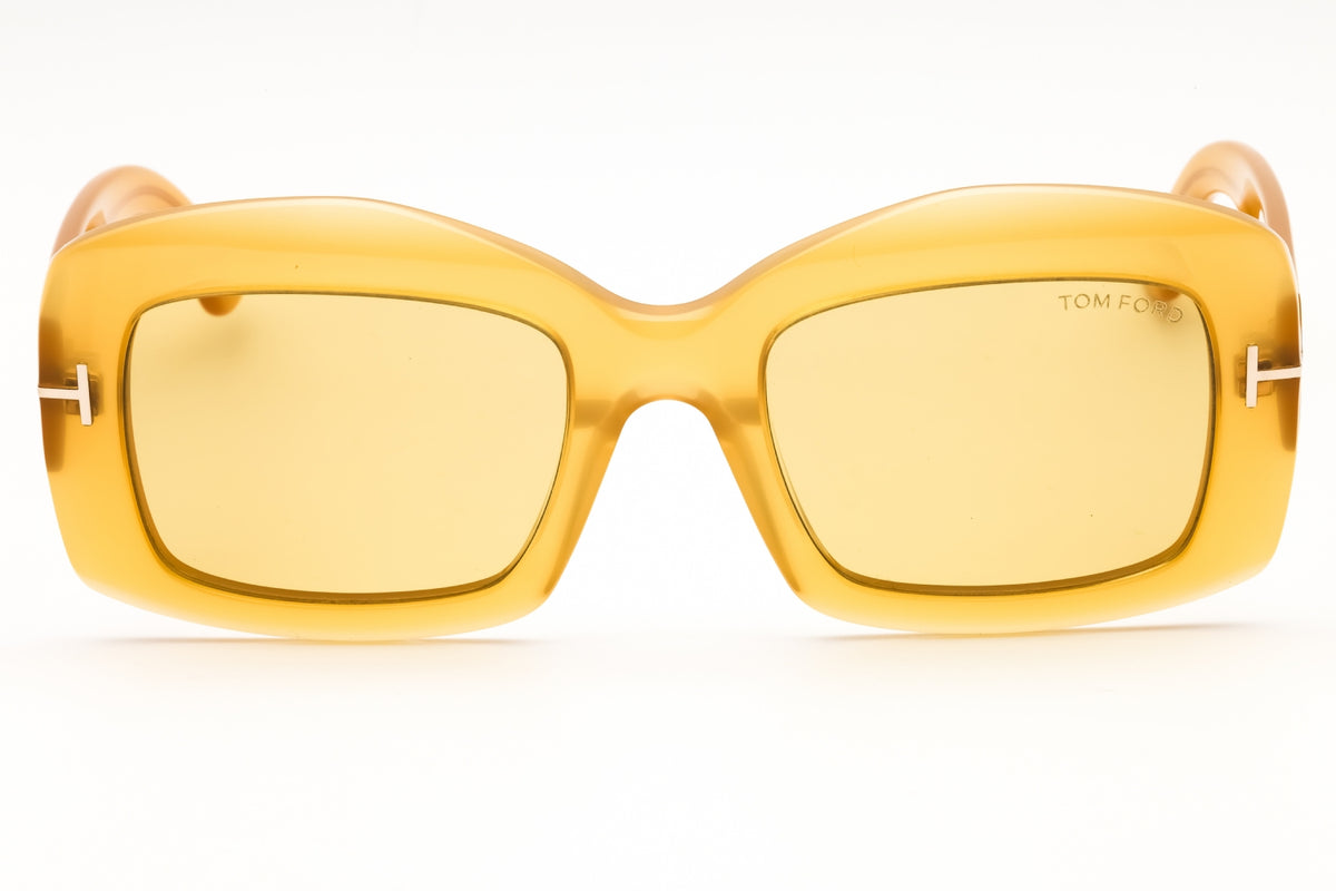 Tom Ford FT1218-39E sunglasses in shiny yellow frame with brown lenses