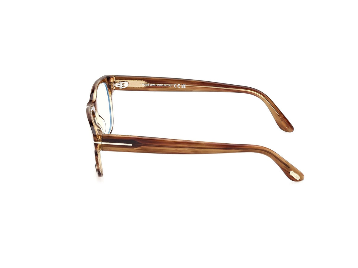 Tom Ford FT5898-B-050-52 eyeglasses in brown frame with clear lenses