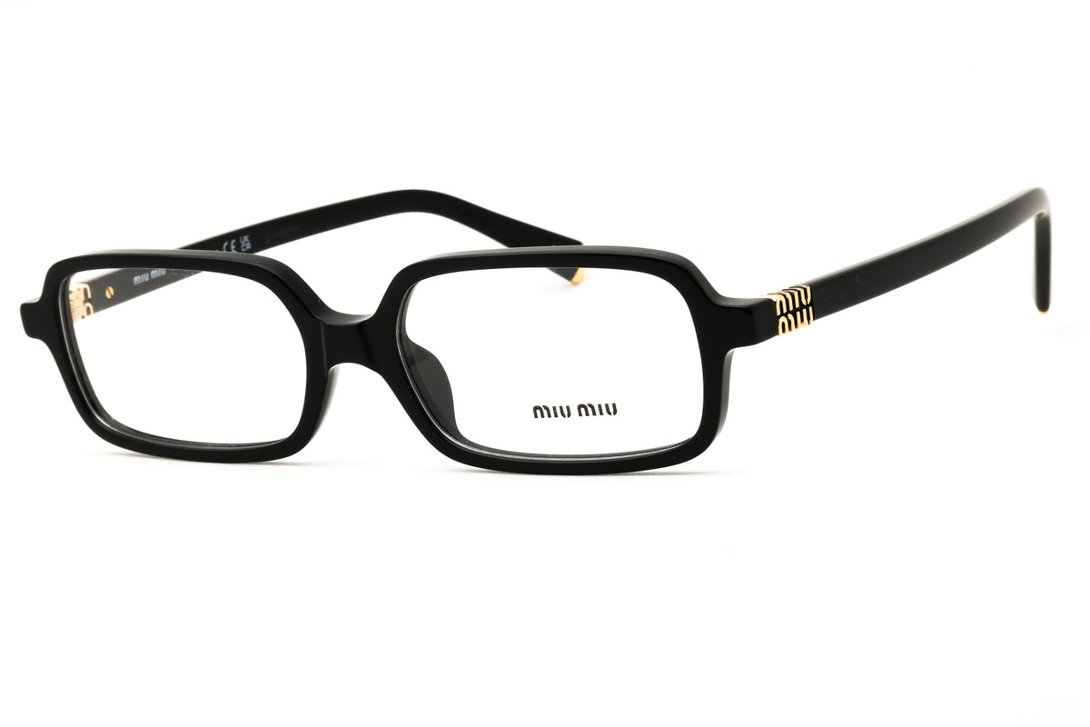 Miu Miu 0MU 01YV-16K1O1 Black Rectangular Eyeglasses 53mm Eyeglasses
