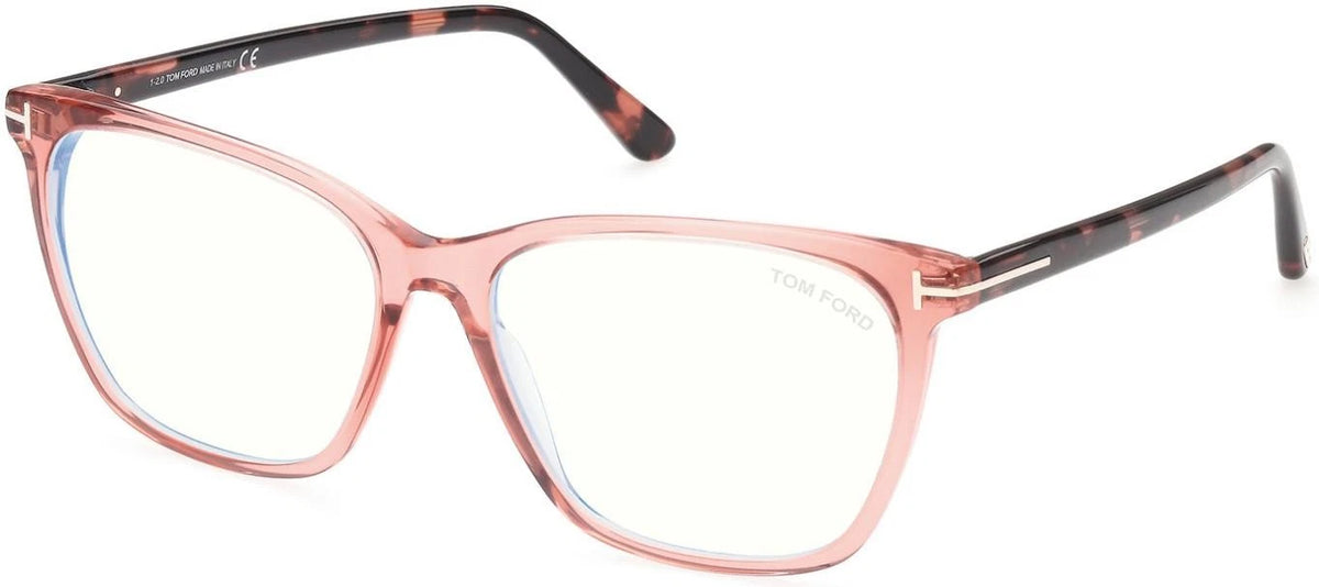 Tom Ford FT5762-B 074 Pink Rectangle Eyeglasses 55mm Eyeglasses