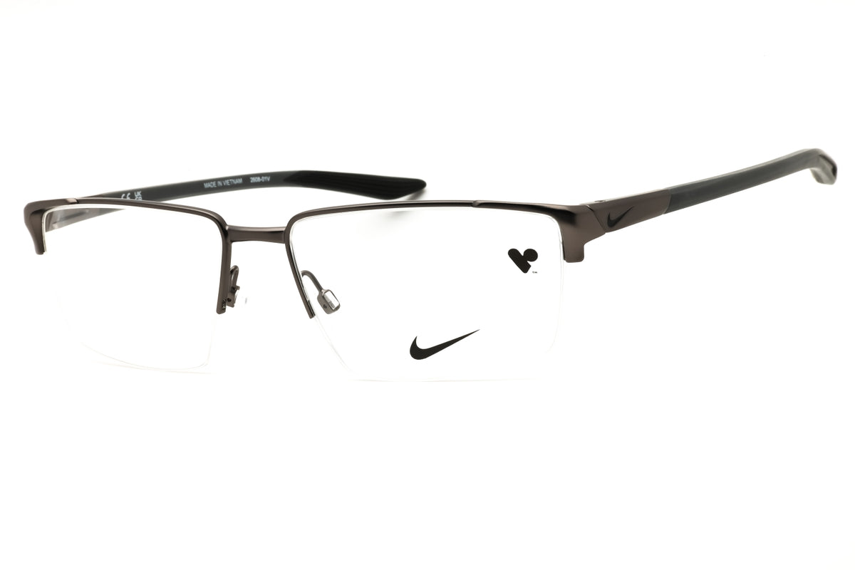 Nike NIKE 8054 N-070 Satin Gunmetal Rectangular Eyeglasses 55mm Eyeglasses