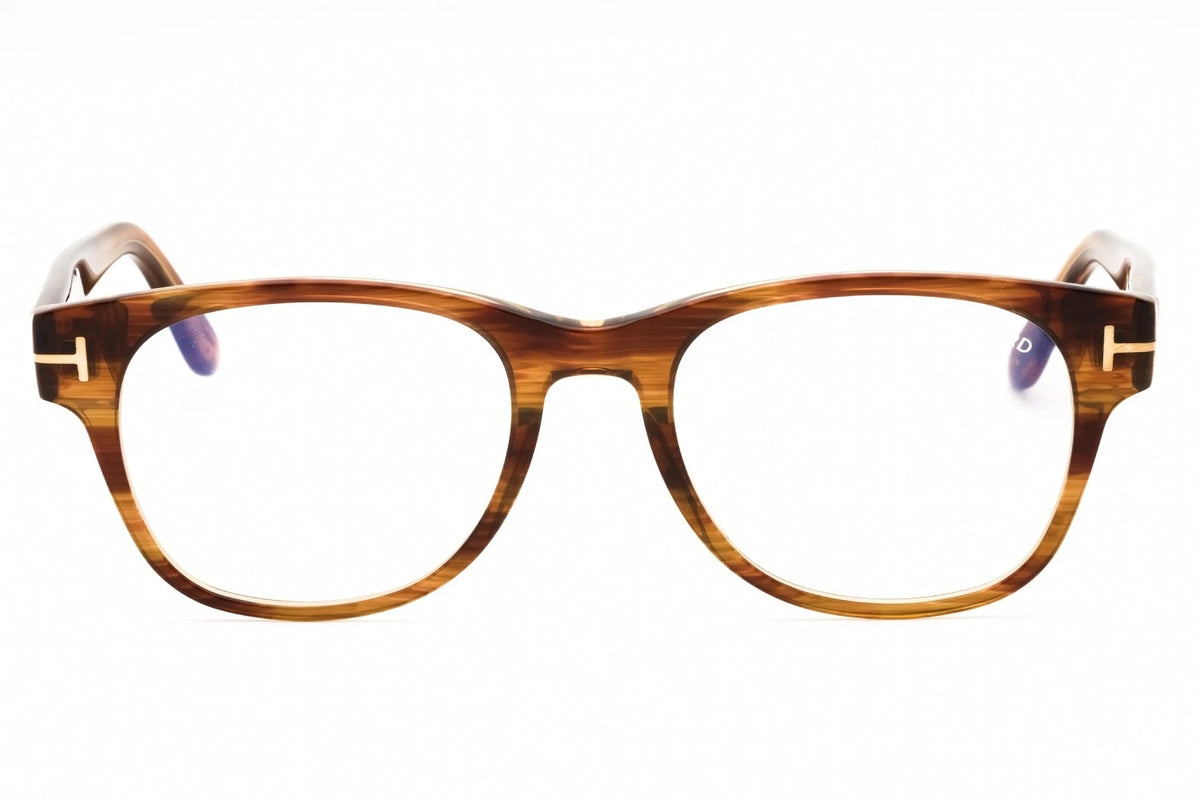 Tom Ford FT5898-B-050-52 eyeglasses in brown frame with clear lenses