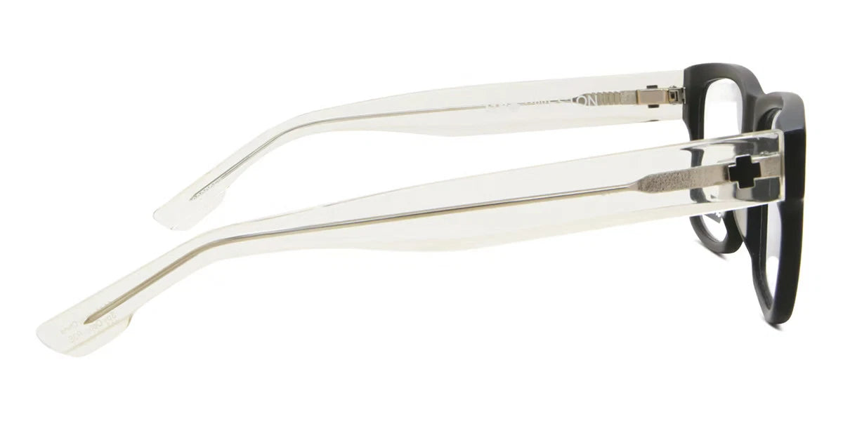 Spy SPY5700000000053 eyeglasses in matte black gloss crystal frame with clear lenses