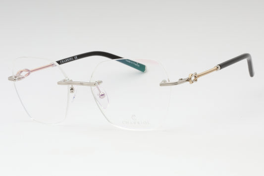 Charriol PC71047-C02 eyeglasses in shiny silver frame with clear lenses