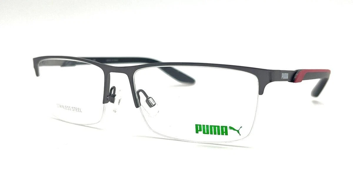 Puma PE0152OL 006 Black Rectangle Eyeglasses 57mm Eyeglasses