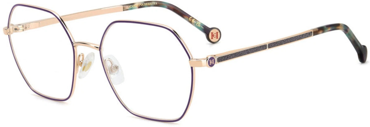 Carolina Herrera HER0286-BSU-53 Gold Rectangle Eyeglasses 53mm Eyeglasses