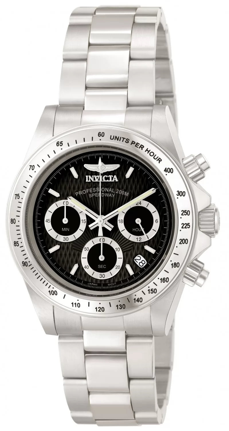 Invicta 9223 Quartz Watch Black Dial Stainless Steel 39.5mm Men
