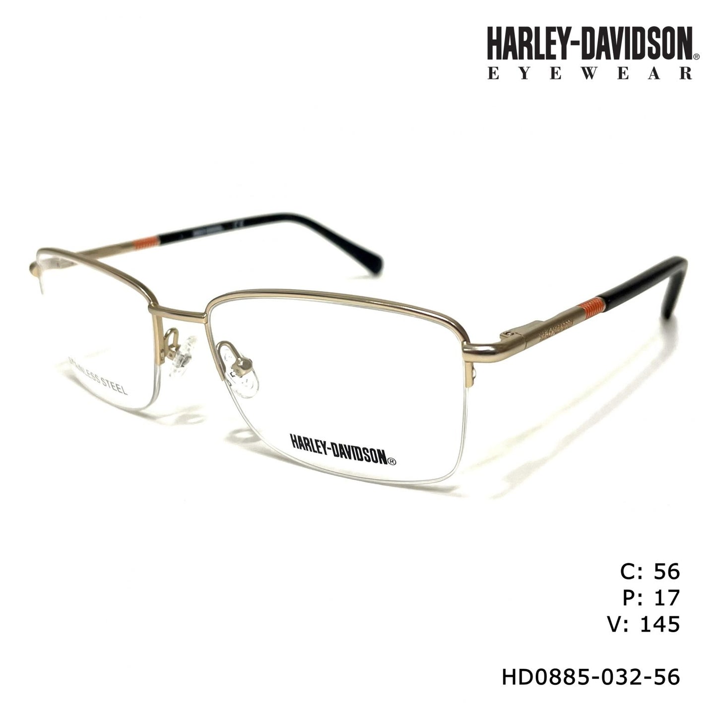 Harley Davidson HD0885-032-56 56mm New Eyeglasses