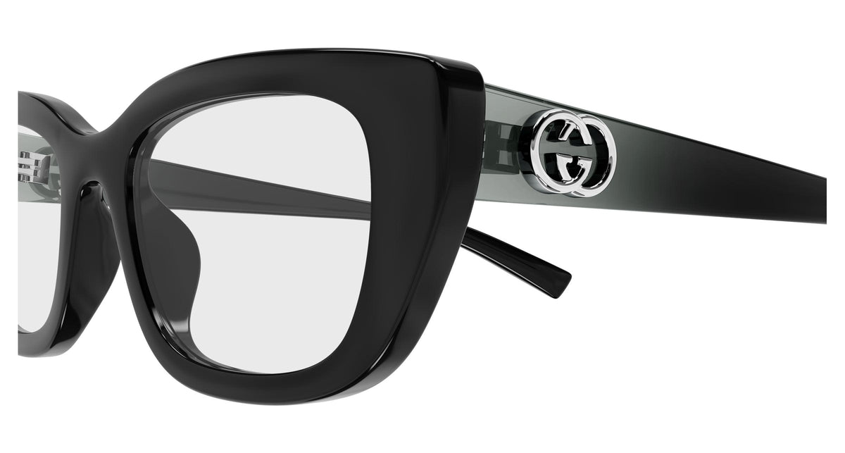Gucci GG2027o-001 eyeglasses in black frame with clear lenses