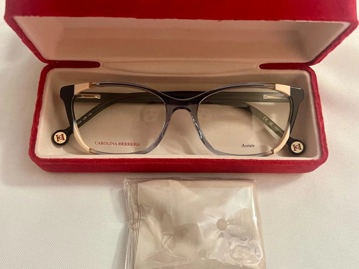 Carolina Herrera HER-0124 1ZN Blue Rectangle Eyeglasses 54mm Eyeglasses