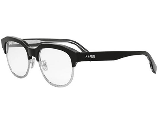 Fendi FE50068U-020-52 eyeglasses in brown frame with clear lenses
