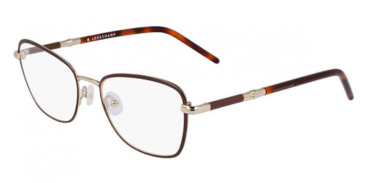 Longchamp LO2155-727 eyeglasses in light gold frame with clear lenses