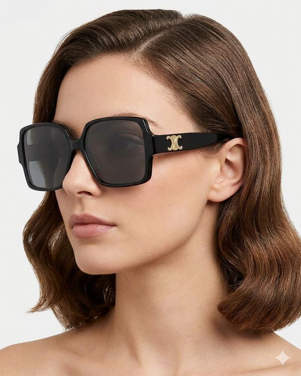 Celine CL40316U-6001A sunglasses in shiny black frame with smoke lenses