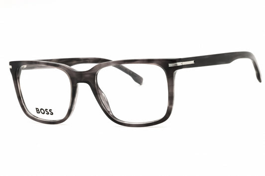 Hugo Boss 53mm Rectangular eyeglasses in grey horn frame with clear lenses
