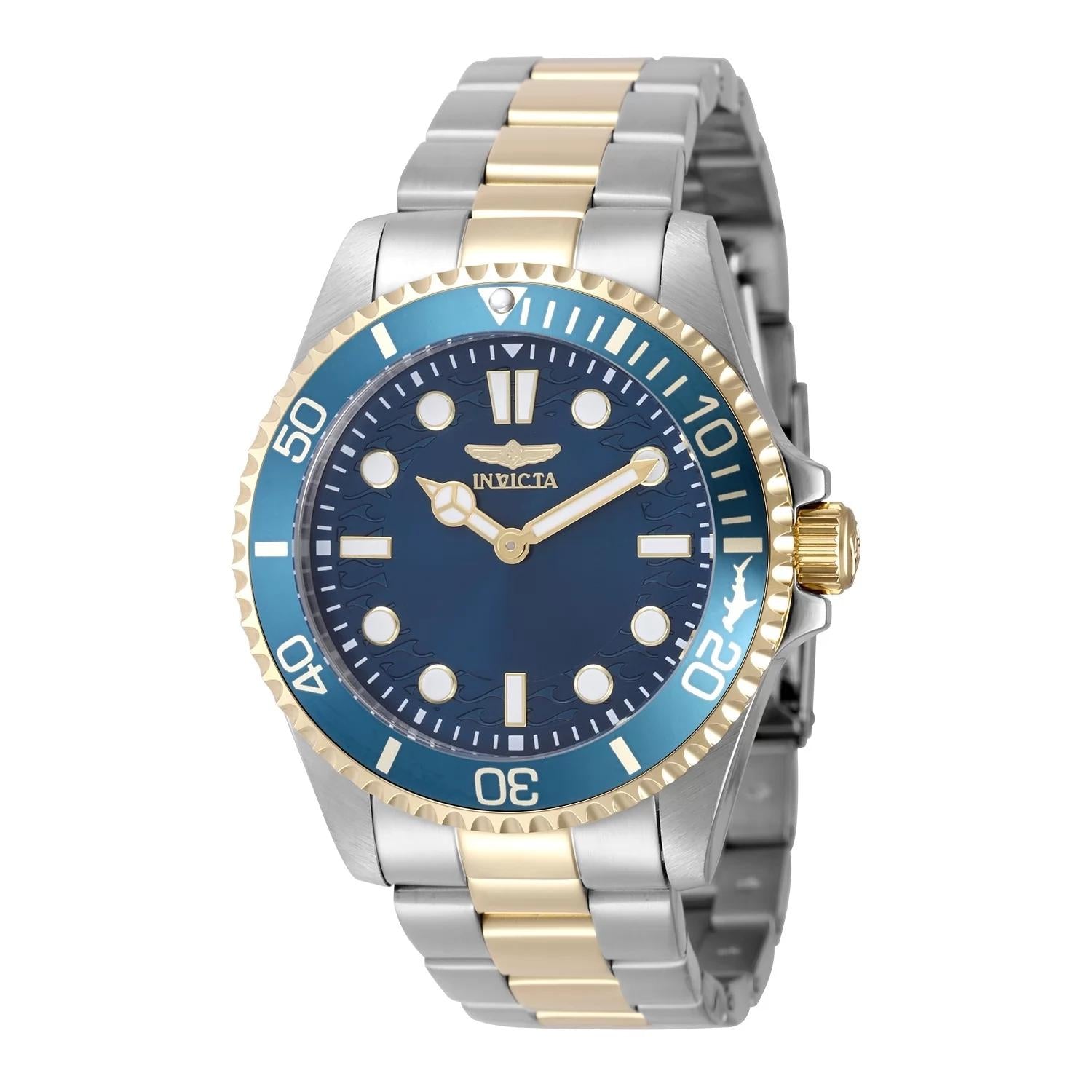 Invicta 49696 watch with blue dial and stainless steel band
