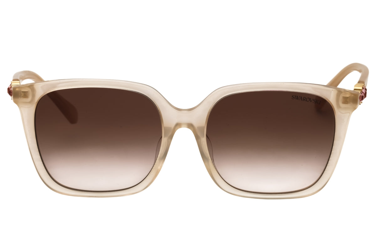 Swarovski SK6053D-103413 Milky Beige Rectangular Sunglasses 55mm Sunglasses