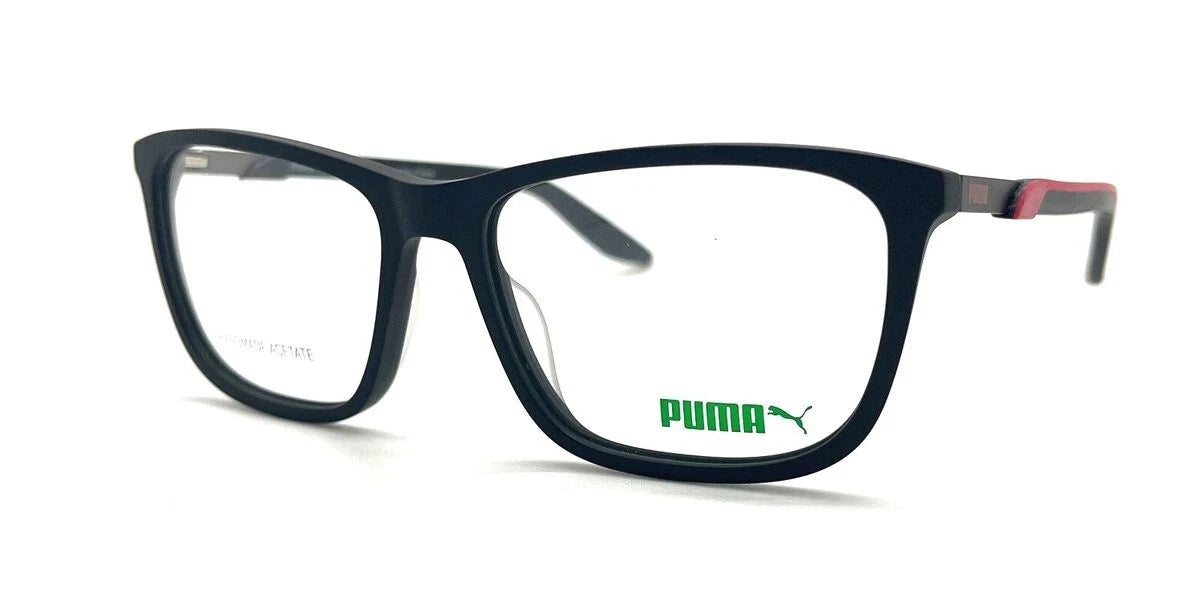 Puma PE0157OL 003 Black Rectangle Eyeglasses 56mm Eyeglasses