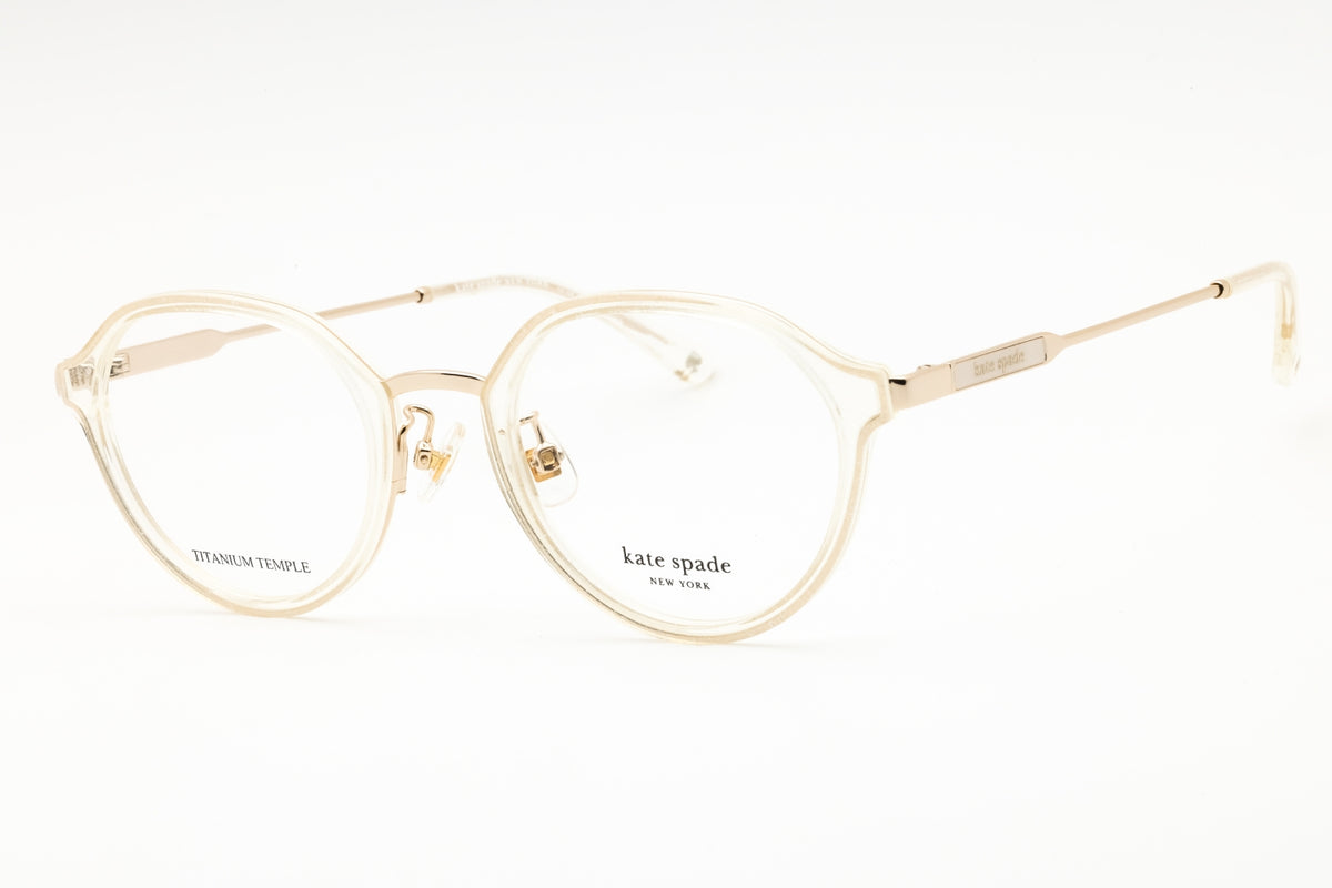 Kate Spade TULIP/FJ-0DXQ 00 BEIGE GLTT Round Eyeglasses 49mm Eyeglasses