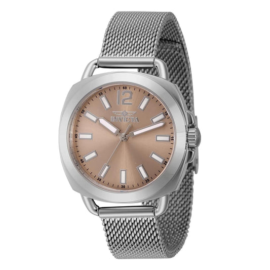 Invicta 46337 watch with pink dial and stainless steel band
